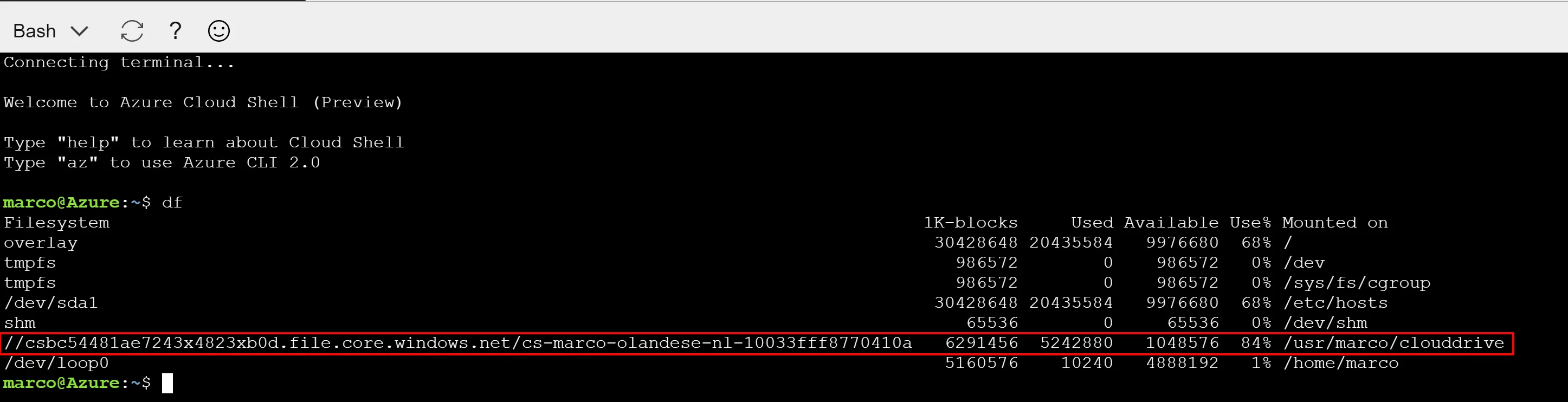 Mount your Azure Cloud Shell to another Storage Account