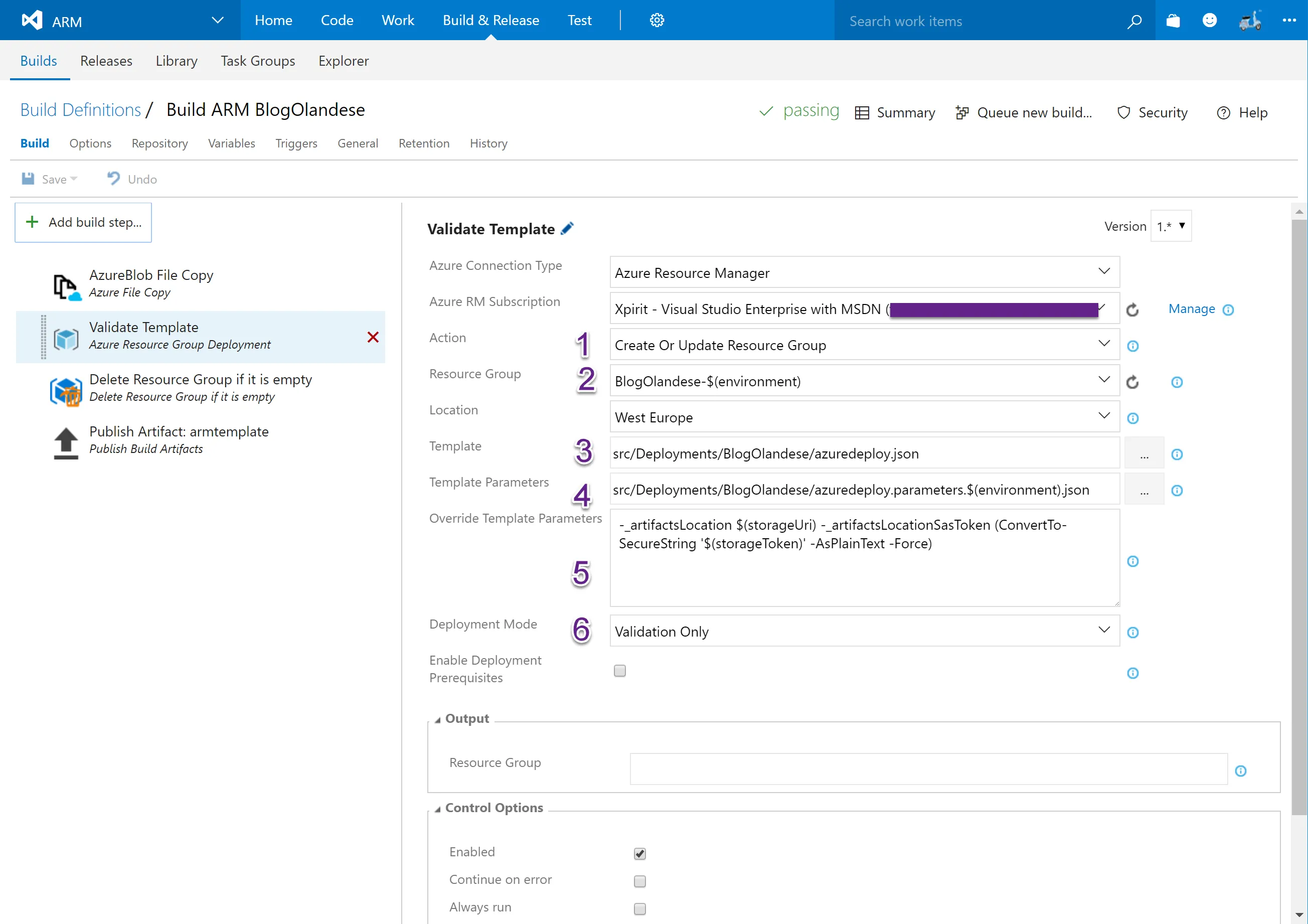 Setting up VSTS with ARM Templates