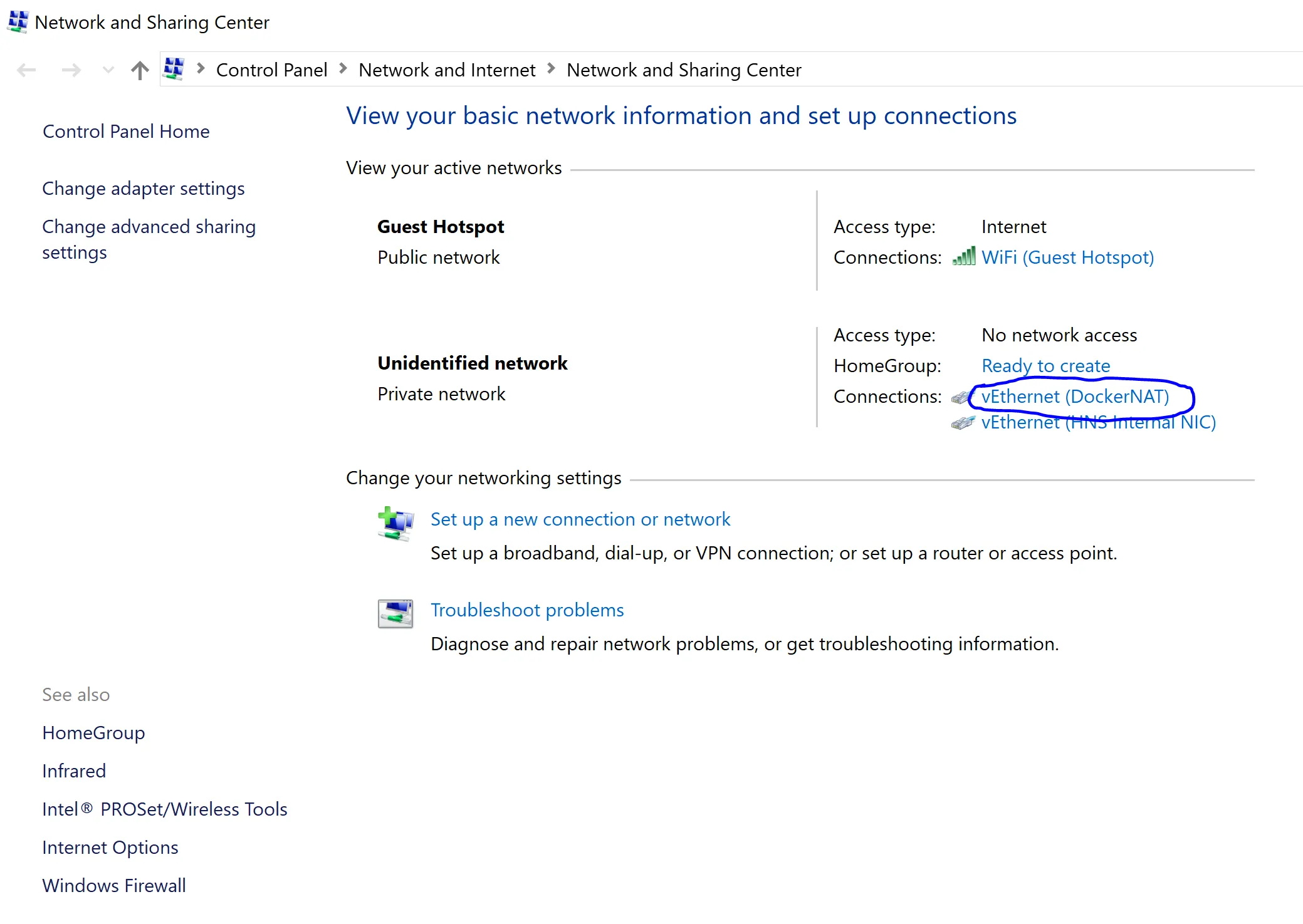 Solve Docker for Windows error: A firewall is blocking file Sharing between Windows and the containers